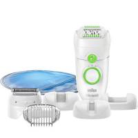 Braun Silk-épil 5 5780 Epilatore a filo con 7 Accessori, Compresa Una Testina Rasoio e Un Cappuccio Regolatore, green, white