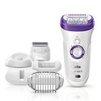 Braun Silk-Épil 9 9-561 Wet&Dry Epilatore senza Fili con 6 Accessori Extra, Violeta/Bianco